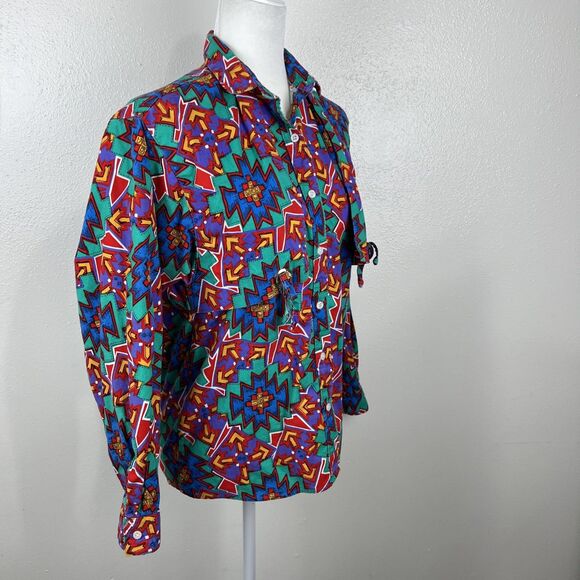 Vintage Frontier Series Button Down Shirt Women Medium Western Graphic Casual - Picture 4 of 13